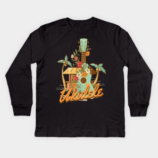 Ukulele Kids Long Sleeve T-Shirt